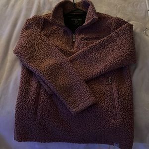 Pink Fluffy half zip up